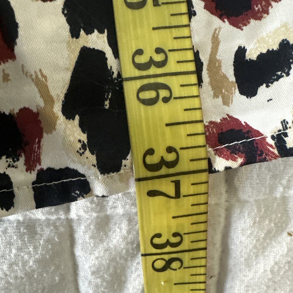 Foxcroft Shirt Dress Womens 12 Cheetah Print Belted Wrinkle Free Cotton Classic - Picture 11 of 11